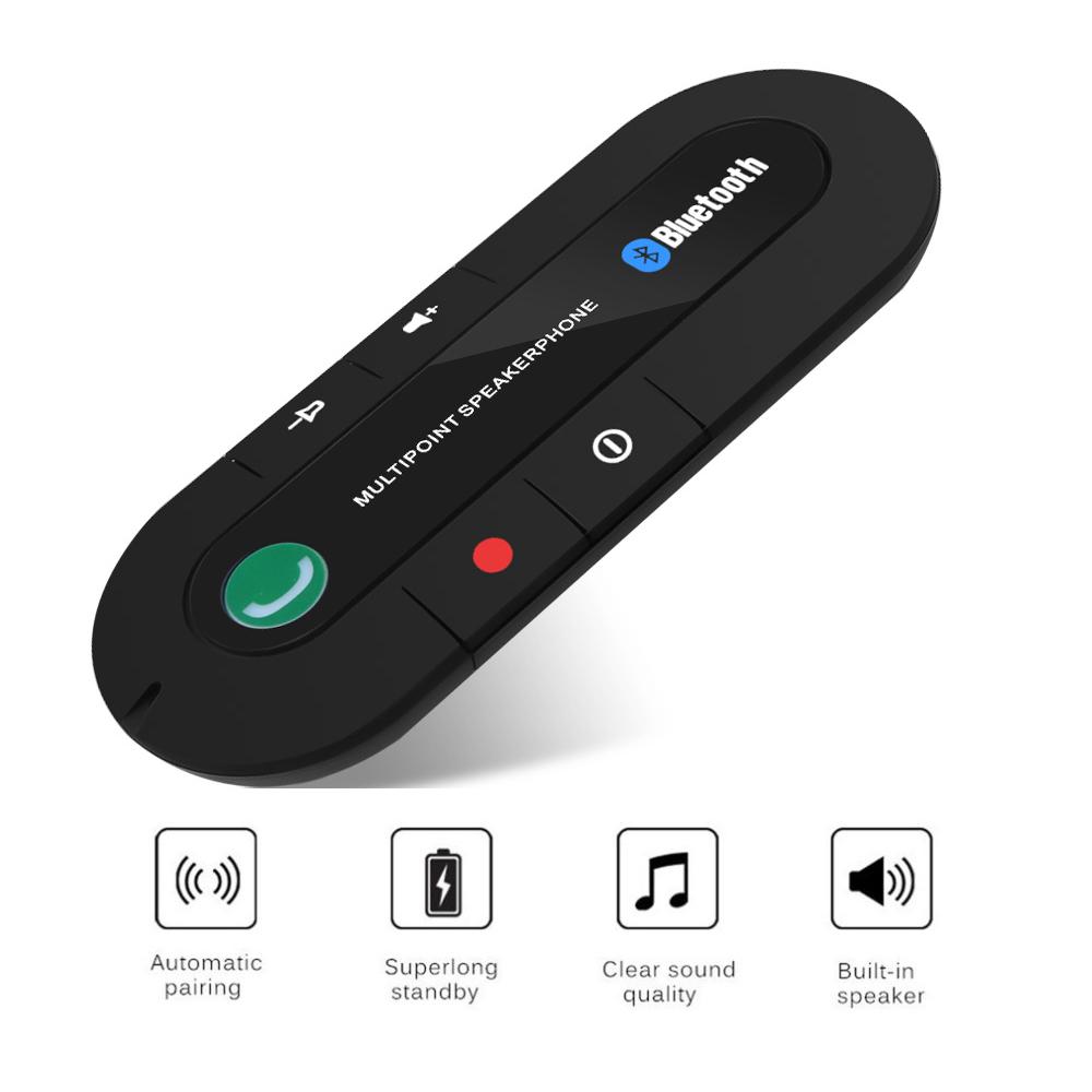 Mini V4.1 Drahtlose Bluetooth-Freisprecheinrichtung mit Sonnenblende, Auto-Set, HD, 2 W, Lautsprecher, Pager, Stimme, Musikempfänger, Player, Telefonadapter, Autozubehör