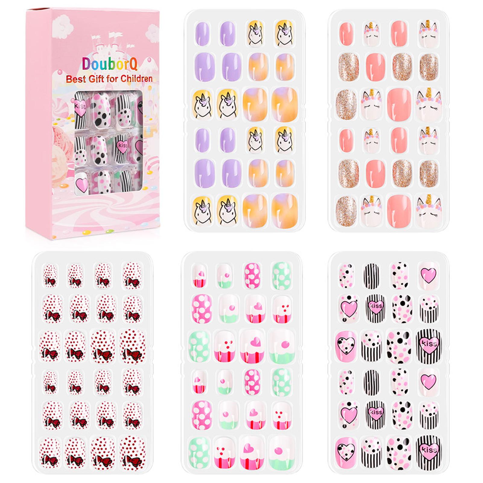 120 Teile/satz Nette Falsche Nägel Volle Abdeckung Nagel Tipps für Kinder DIY Nail art Kinder Geschenk BENT30-4