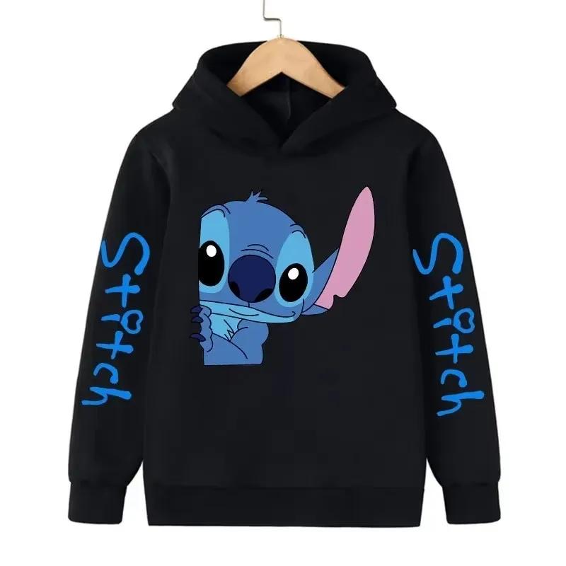 Cartoon Stitch Kinder-Hoodies Kinder Mädchen und Jungen Lilo und Stitch Sportbekleidung Anime Kinderkleidung Lässige Hoodies 110
