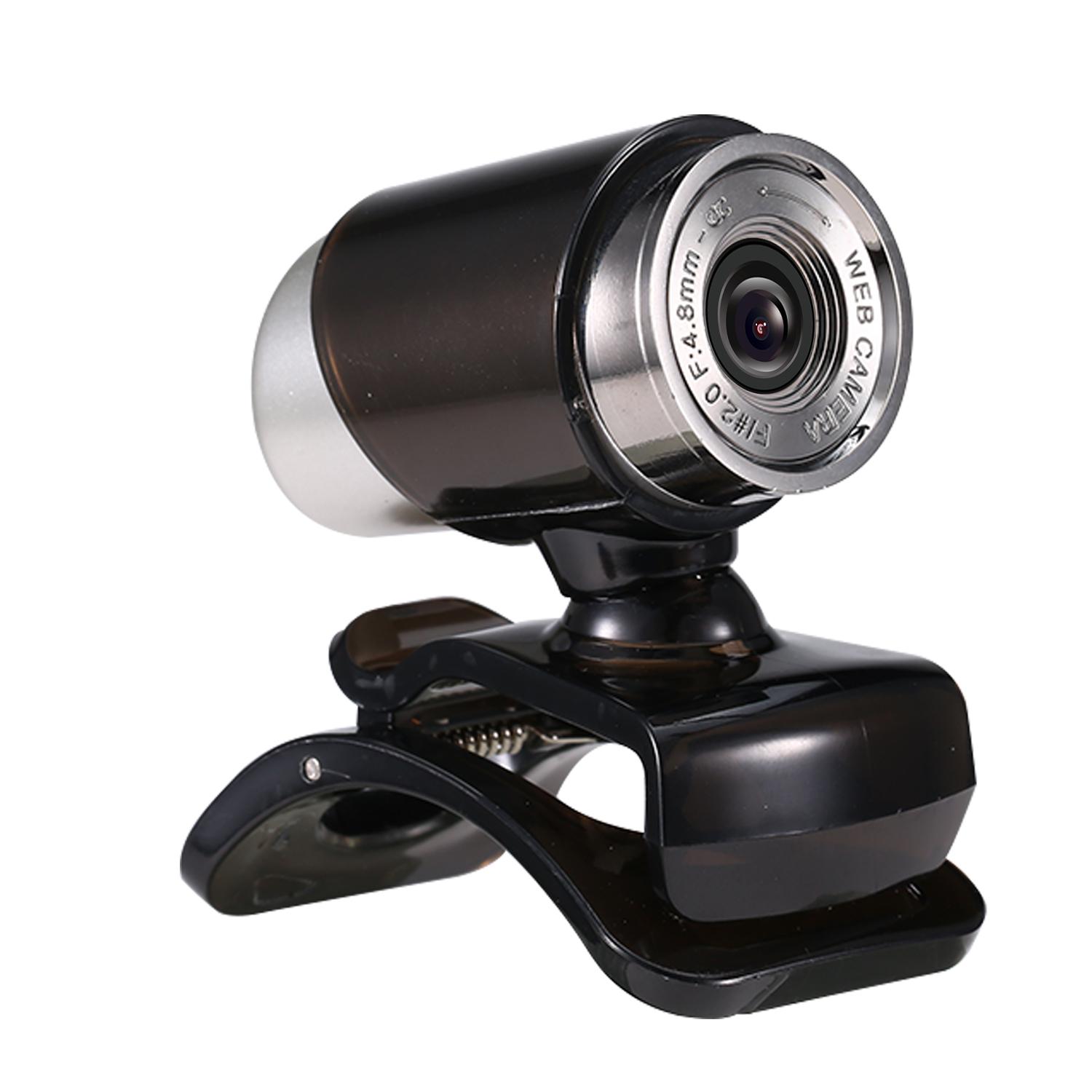 640P Webcam Live-Streaming Webcam 360 Grad drehbare USB-Webkamera für PC Laptop Clip-On Webcam schwarz