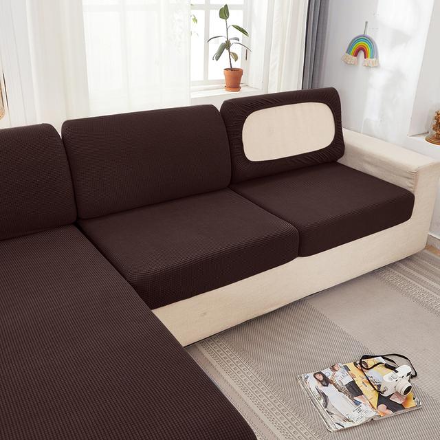 Wasserdichte Sofabezüge für Wohnzimmer, karierte Sofa-Sitzbezüge, Stretch-Sofa-Kissenbezug, Couchbezug, Sofa-Schonbezüge für Zuhause 4R(230-280CM) kaffeebraun
