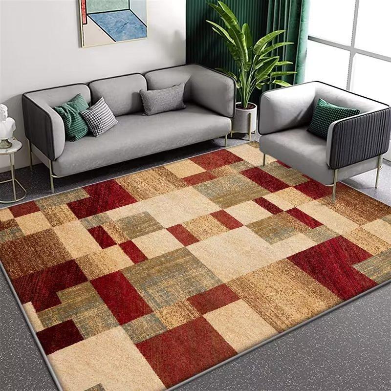 Wohnzimmer Couchtisch Teppich Gestreifte Grafik Bodenmatte Haushalt Wohnzimmer Großflächige Verlegung Weiche Bodenmatte 80*120cm
