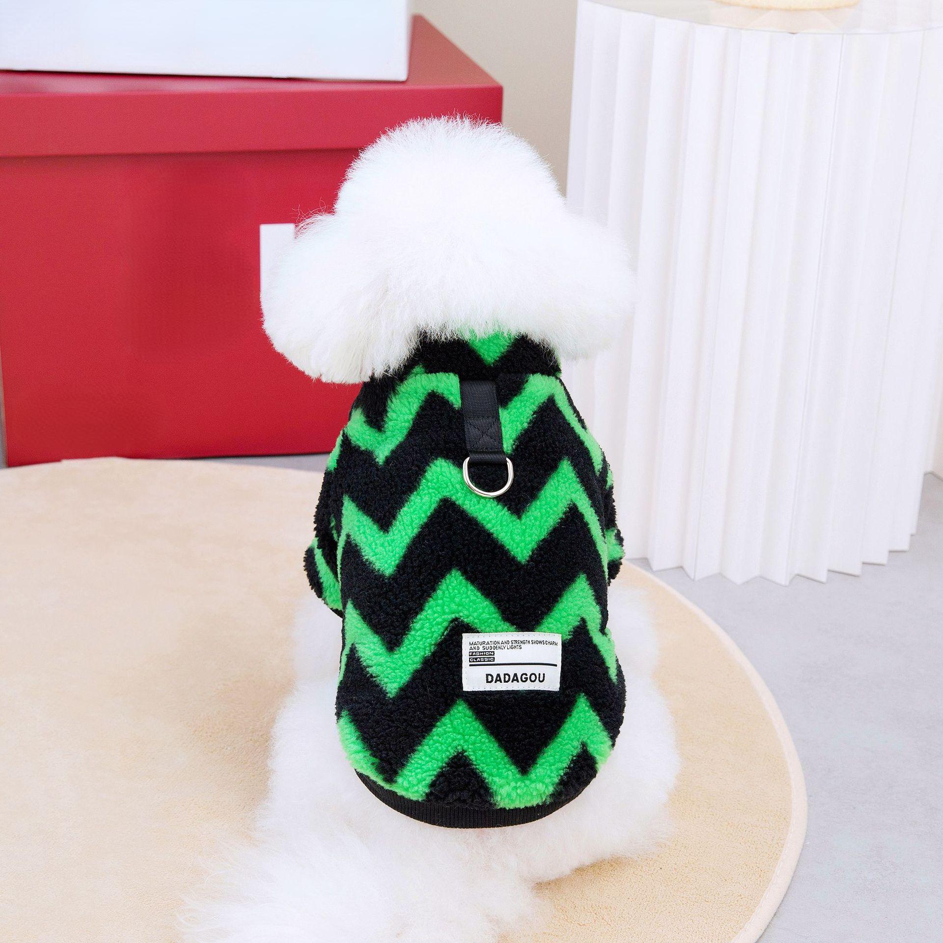 Gestreifter Plüschmantel für Haustiere, Katzenkleidung, Herbst- und Wintermantel aus Baumwolle für Haustiere, Designer-Hundekleidung, Hundejacke, Welpenkleidung, Hundekostüm XXL