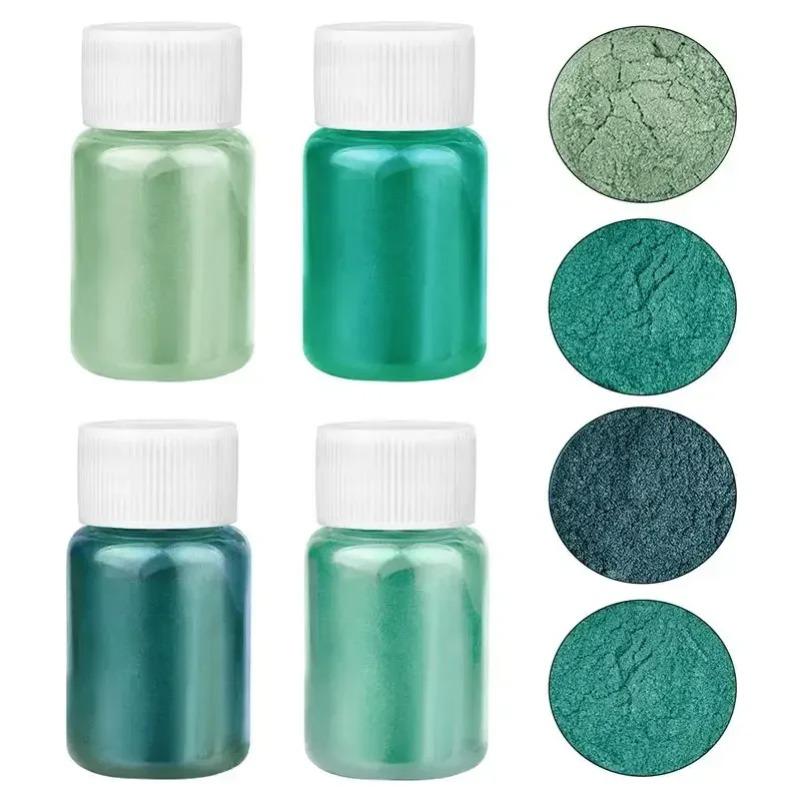 24 Farben, 15 g Glimmerperlenpulver für die Herstellung von Epoxidharz, Seife, Kerzen und Schmuck – natürlicher Pigmentfarbstoff für DIY-Projekte Set 09 bunt