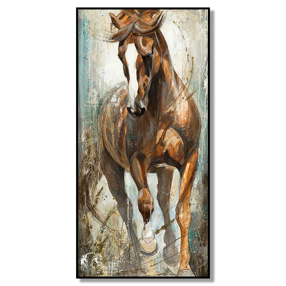 Tier Pferd Abstraktes Bild Poster Leinwand Malerei Wohnzimmer Wand Kunst Wandbild Dekoration Wandbild für Moderne Wohnkultur Kein Rahmen 60*100cm No Frame
