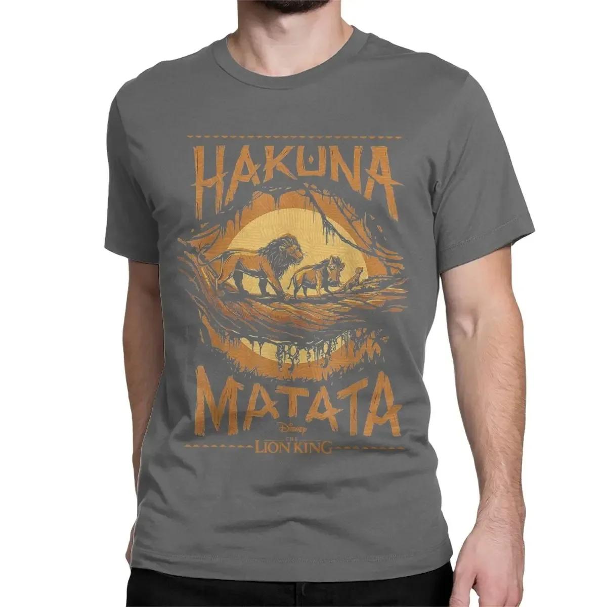 Herren Damen T-Shirts Disney Der König der Löwen Großartige Baumwoll-T-Shirts Kurzarm Live-Action Hakuna Matata Sonnenuntergang T-Shirts Kleidung XXL beige