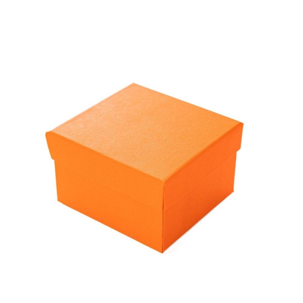 Premium Uhren-Geschenkbox Rechter Winkel Taschenuhr Etui Schlichtheit Armbanduhr Präsentationsbox Orange