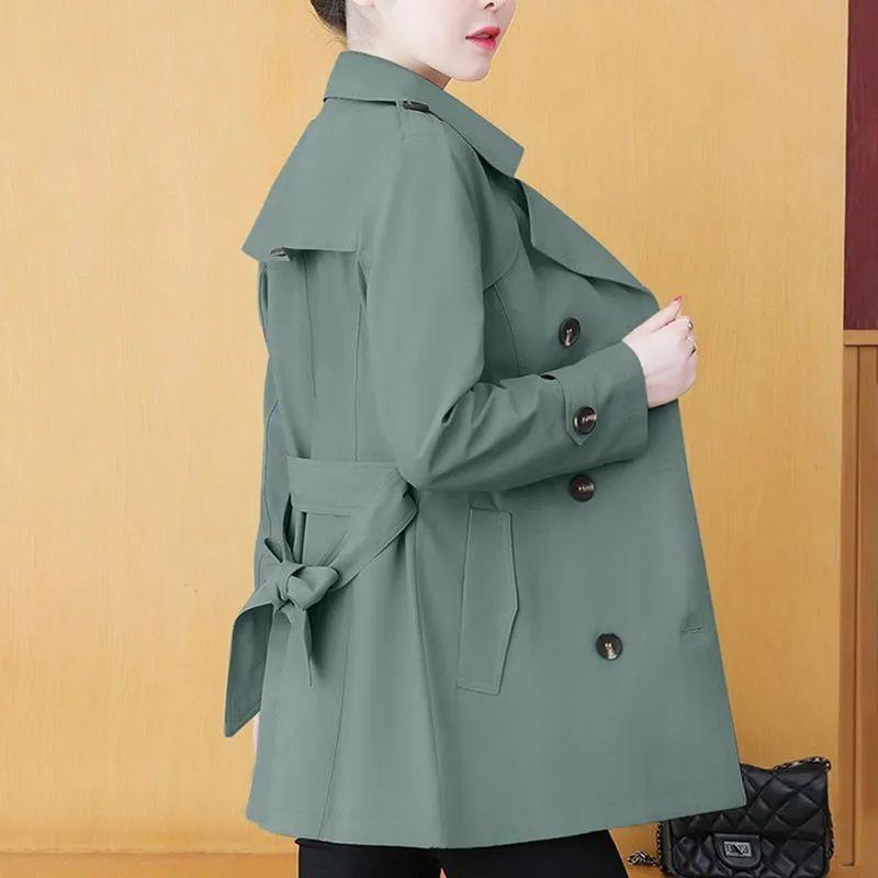 Oberbekleidung Damen-Trenchcoat, neue modische Jacken, lässig, Übergröße 4XL, mittellang, Windjacke für Damen M dunkelgrüne