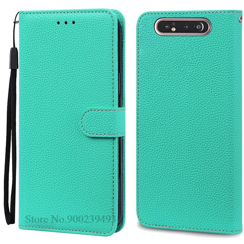 Für Samsung Galaxy A80 Hülle Leder Brieftasche Flip Case Für Samsung A80 SM-A805F Telefonhülle Kartenhalter Abdeckung Für Galaxy A80 Fundas For Samsung A80 himmelblaue