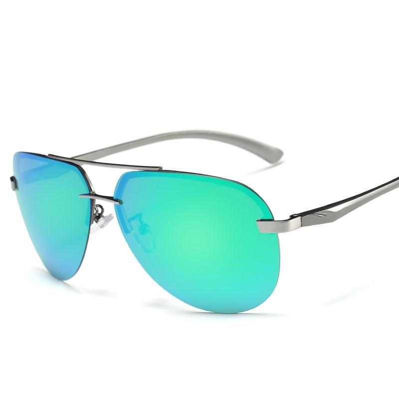 AORON Modische polarisierte Sonnenbrille, klassische Spiegel-Brillenbeschichtung, blendfreier Metallrahmen, UV400-Sonnenbrille für Männer und Frauen