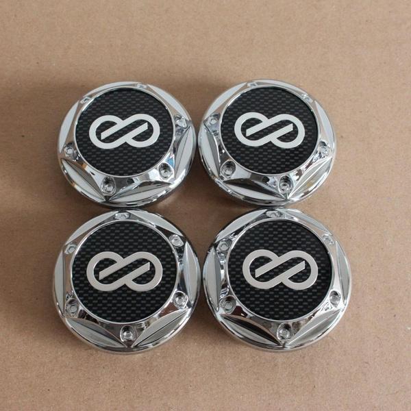 4 teile/los ENKEI Racing Emblem 64MM 68MM Auto Rad Center Hub Caps Abzeichen Zubehör für Modifikation Auto Radnabe Abdeckung 64MM silber