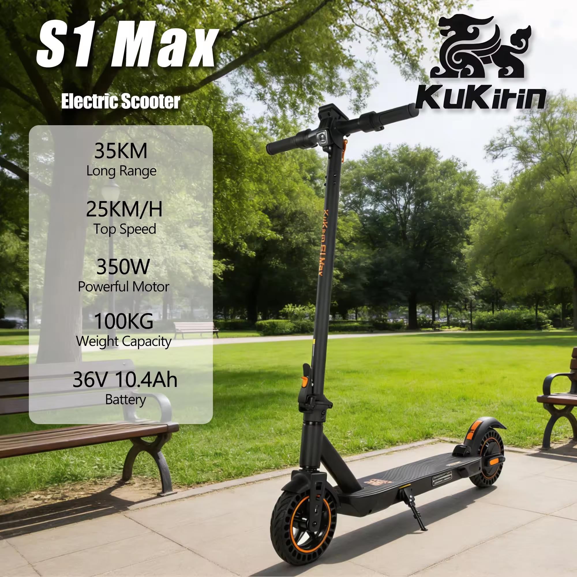 KuKirin S1 Max Elektroroller für Erwachsene 350W Motor All-Terrain E-Scooter 36V10,4AH Akku 8 Zoll Reifen Faltbarer E-Scooter