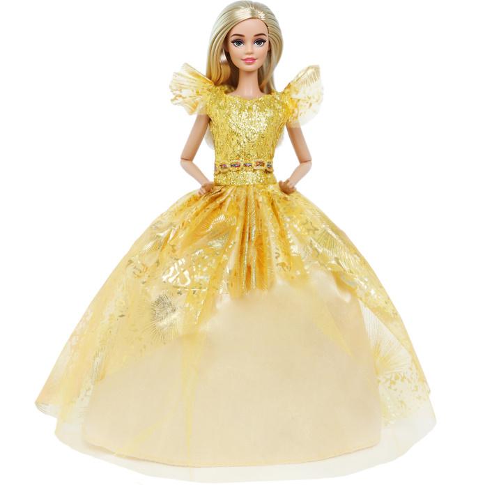 Bunte Ballkleider, Partykleider für Barbie-Puppen-Kleidung, Hochzeits-Braut-Outfits(KEINE PUPPEN) gelb