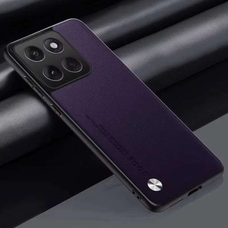 Einfache PU-Lederhülle für Motorola Moto Edge 60 Pro Fusion Edge60 60 Stylus Silikon Matte Stoßfänger Weicher Rahmen Stoßfeste Hülle Motorola Edge 60 Fusion dunkelviolette