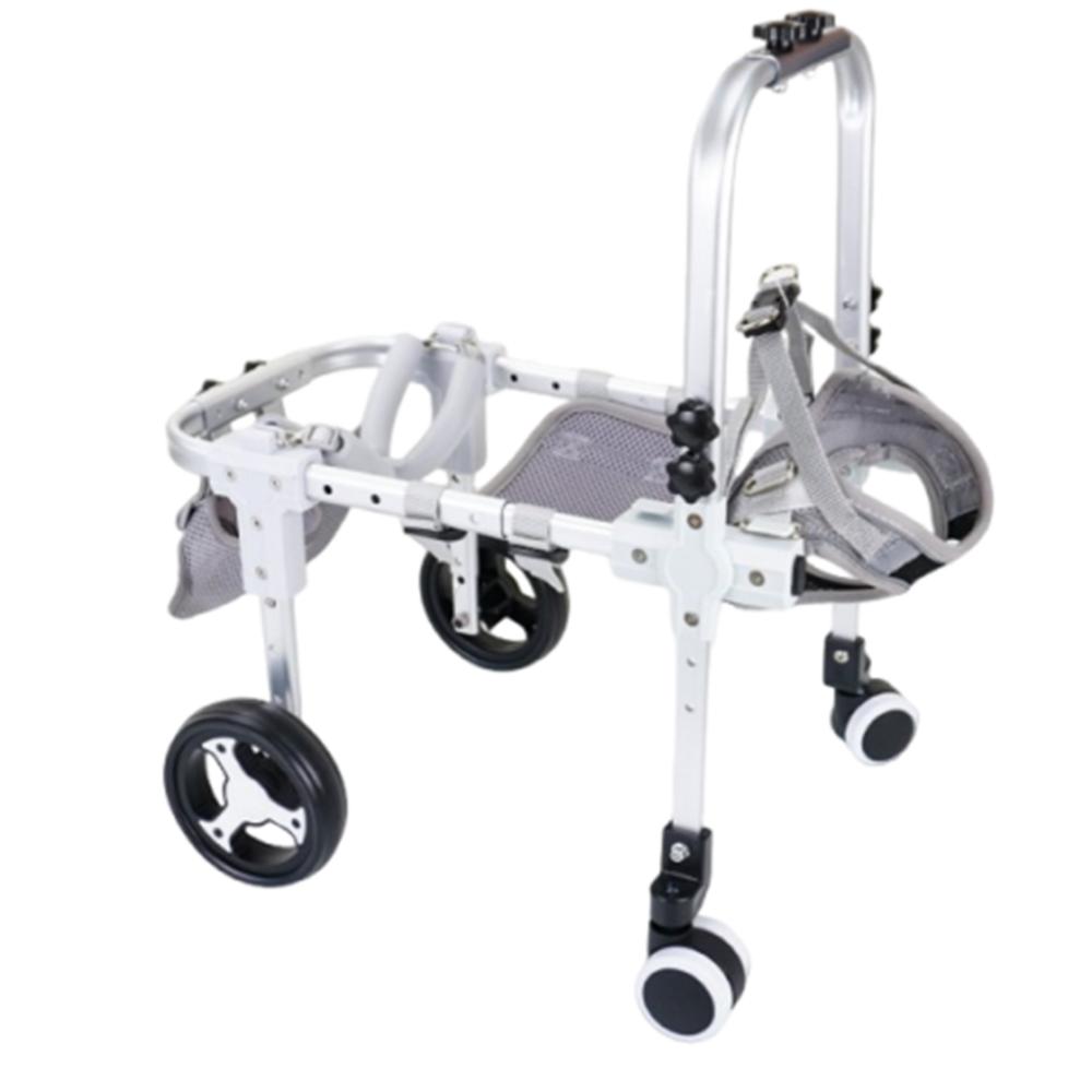 Leichter Aluminium-Haustier-Mobilitätswagen Verstellbarer Haustier-Rehabilitationsrollstuhl Haustier-Mobilität L-White four wheels