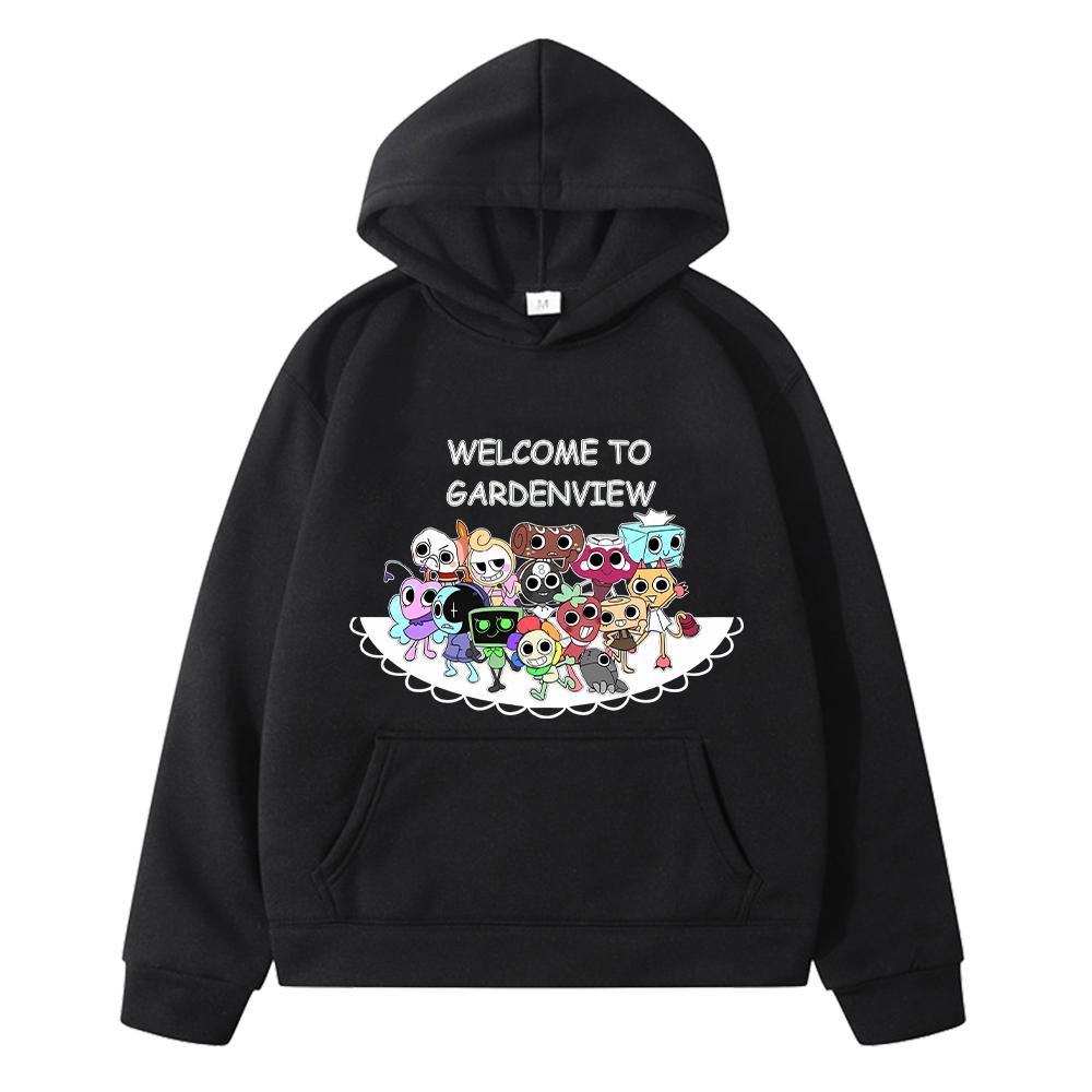 Kawaii Herbst-Hoodies Dandys World Anime-Hoodie Fleece-Sweatshirt Cartoon-Pullover Jungenjacke y2k Sudadera Kinderkleidung Mädchen 130 schwarz