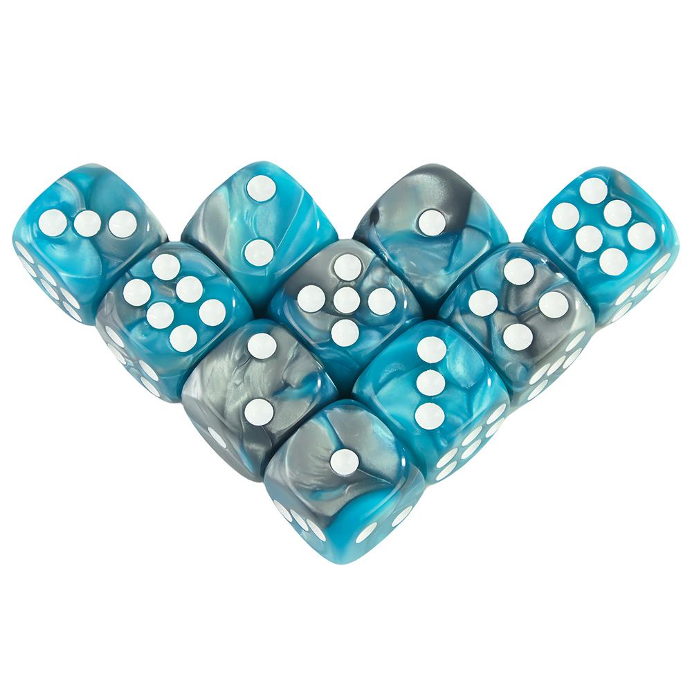 12mm D6 Acrylwürfel Mini 6-seitiger zweifarbiger Würfel mit runden Ecken Spielwürfel für Clubpartys DND RPG Brettspiele Stehtischzubehör