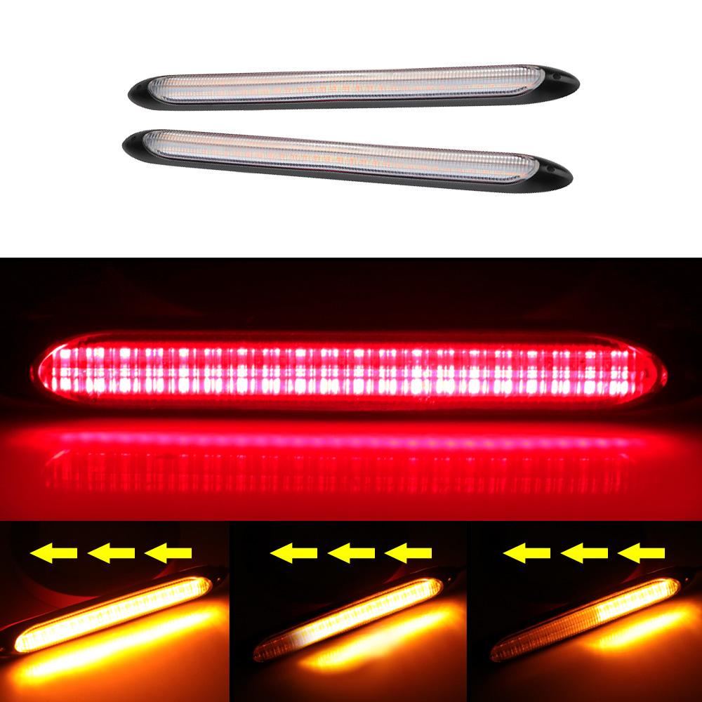 Wasserdichtes LED-Blinkerlicht Auto DRL Tagfahrlicht Auto Streamer Flow Day Light 2 Teile/satz Auto Scheinwerfer Sequentieller Streifen Red to Yellow 15.5cm
