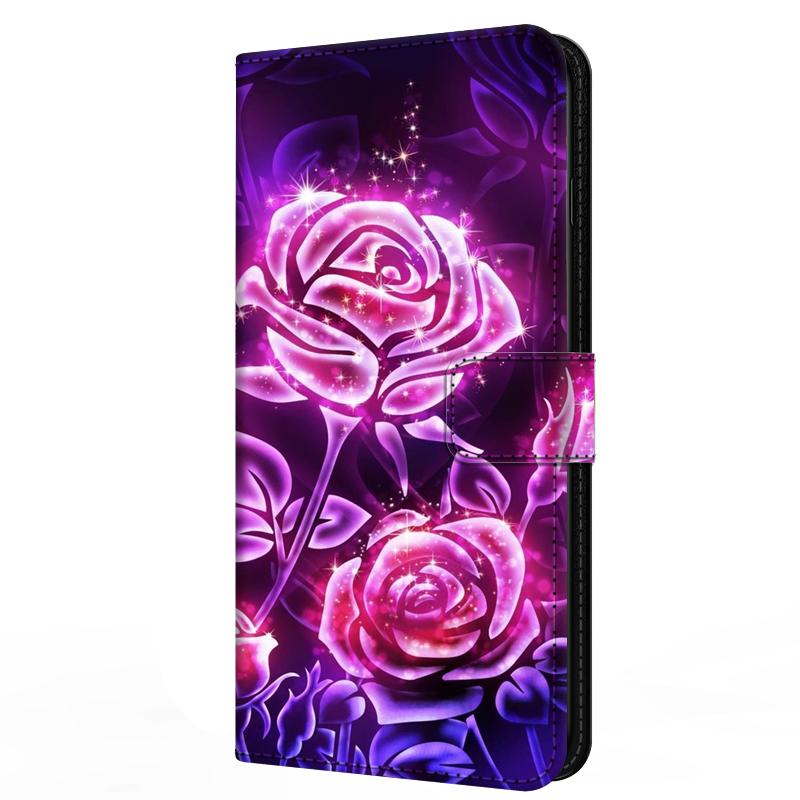 Flip Leder Hülle für Samsung Galaxy A51 A71 Case A21S A31 A41 Magnetischer Ständer Geldbörse Buch Hülle für Galaxy A14 A23 4G 5G Taschen Galaxy A21S&Case & Strap lavendel