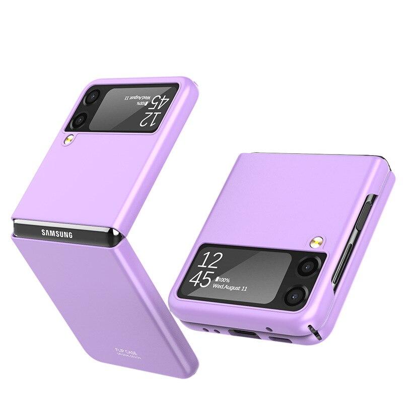 Anti-Fingerabdruck Dünne PC-Hülle für Samsung Galaxy Z Flip 7 6 3 5 5G Flip3 flip6 flip4 flip 4 flip5 zflip5 flip 2 Handyhülle Fundas samsung galaxy z flip 5 violett