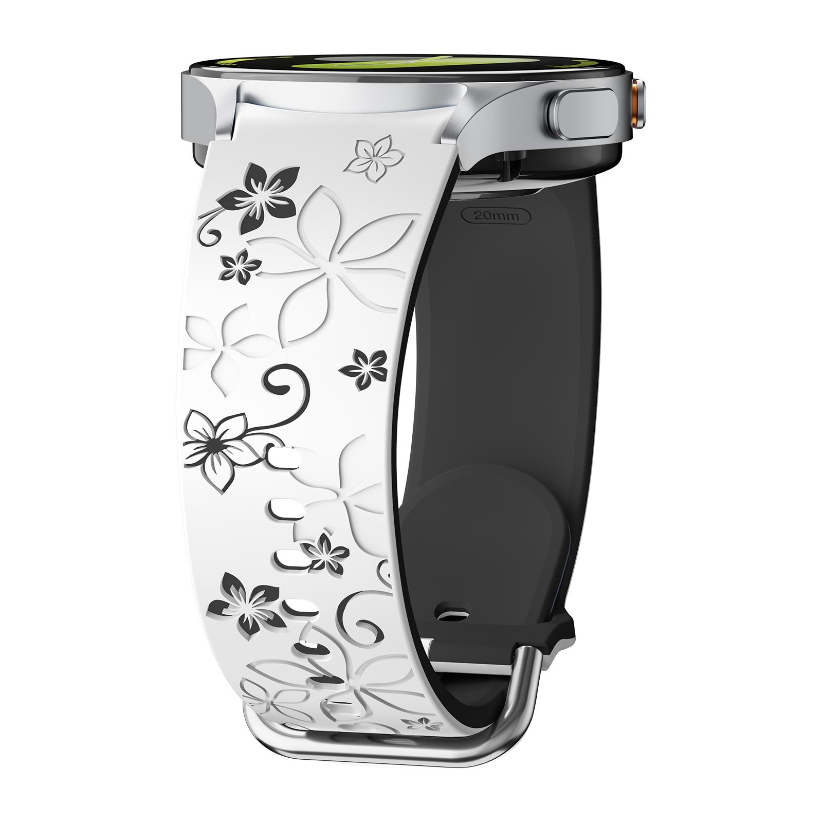 Sportarmband für Samsung Galaxy Watch 7 6 5 4 44 mm 40 mm Watch FE 40 mm 6 Classic 43 mm 47 mm 4 Classic 46 mm 42 mm Silikonband für Samsung Galaxy Watch 5 galaxy watch 6 5 4 fe weiß