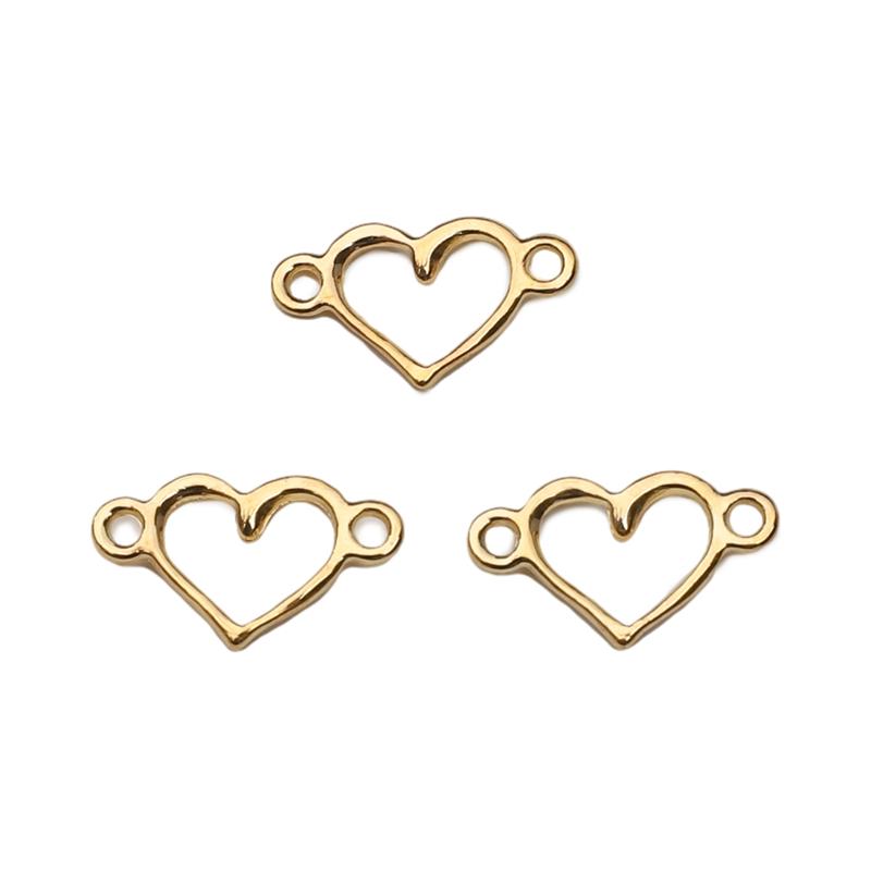 14x8mm 20 teile/beutel Legierung Hohl Herz Doppel Loch Zubehör DIY Armband Halskette Ohrringe Schmuck Machen 14x8mm 20pcs/bag