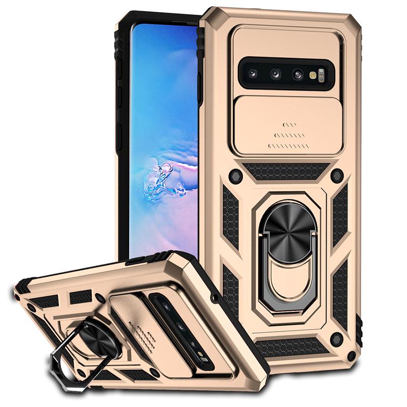 Für Samsung Galaxy S10 S10 Plus Hülle Stoßfeste Panzerfolie Kameraschutzhülle für Samsung S10 S10+Plus Ringhalterabdeckung For Samsung S10