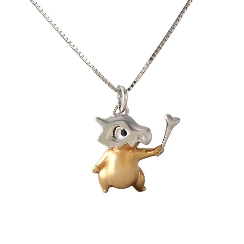 Pokemon Halskette Anhänger Schmuck Zubehör Cartoon Anime Teenager Paar Mode Atmosphäre Trend Hochwertige Dekoration Geschenke silber