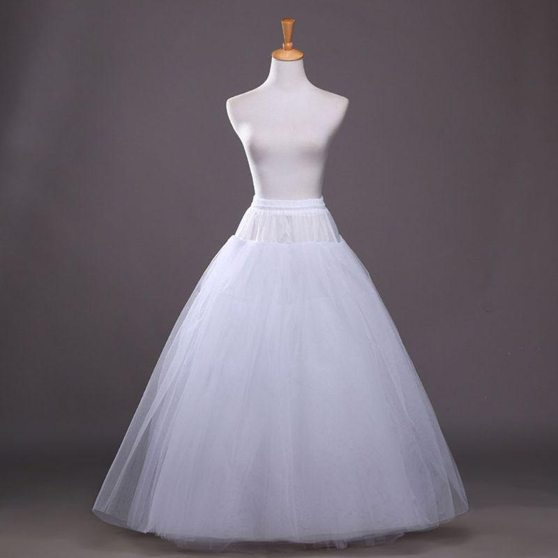 Petticoat ohne Reifrock für Hochzeitskleid, weiß, 4-lagig, Krinoline, Brautballkleid, Unterrock, gefütterter Rock für Damen, Partykleid, Rollenspiel-Futter