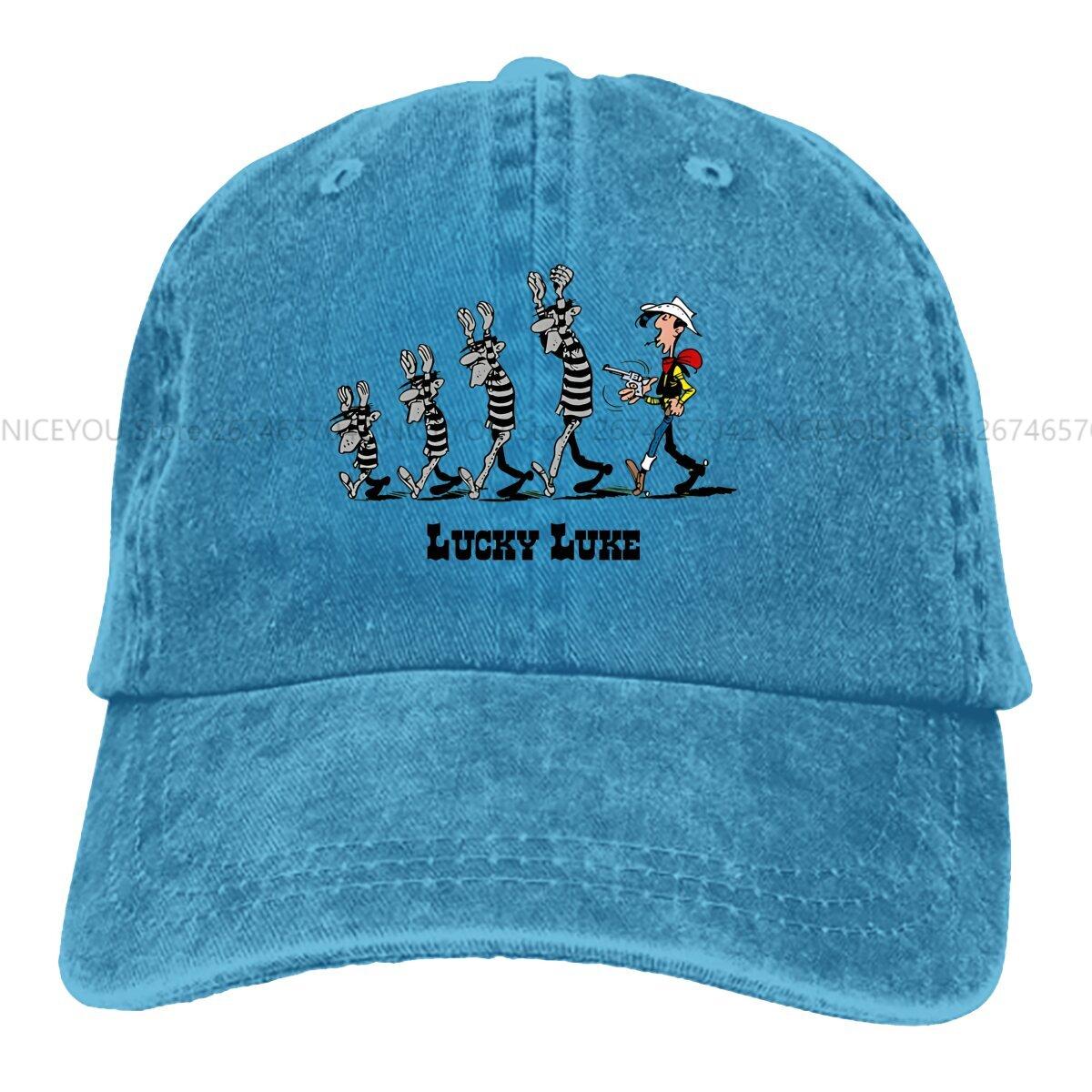 Verhaftete Dalton-Brüder Baseballkappe Herren Hüte Damen Schirmmütze Snapback Lucky Luke Cartoon Comic Kappen One Size see-blaue