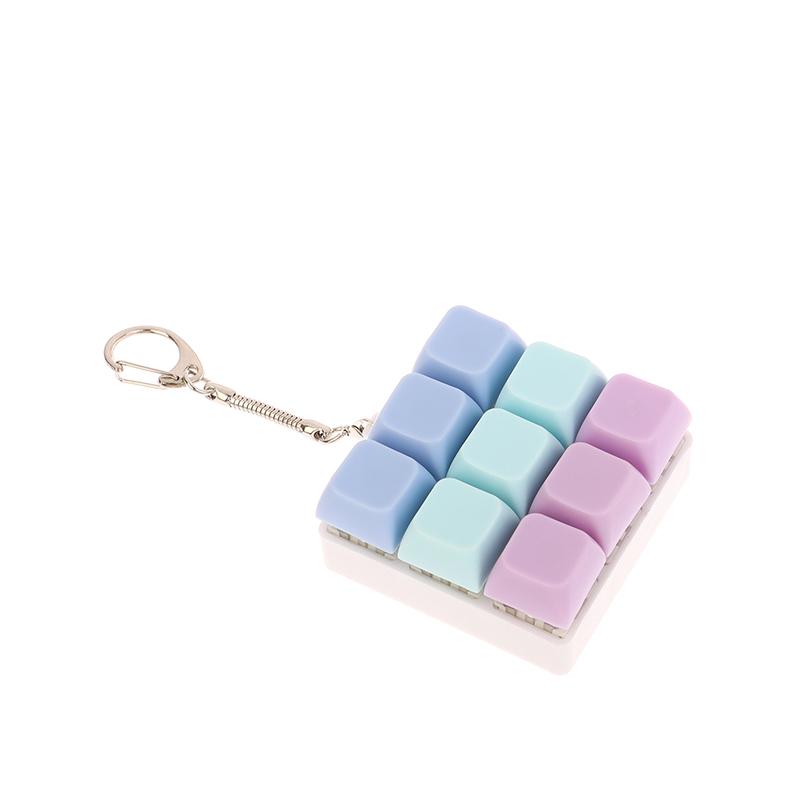 9 Tasten Quadratische Tastenkappen Schlüsselanhänger Fidget Toy Party Stressabbau DIY Tastenkappen Spielzeug Tastenkappen Fingerknopf Fidget