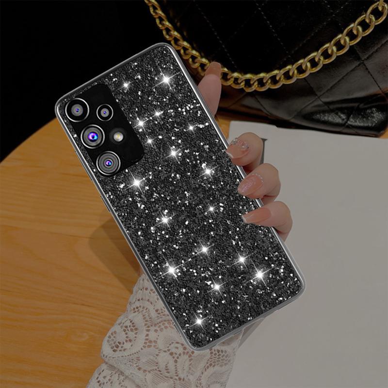 Luxus Bling Glitzer Handyhülle für Samsung Galaxy S23 S22 S21 FE Ultra Plus A14 A23 A33 A53 A73 A22 A32 A53 A72 A12 A51 M23 M32 4G 5G Weiche TPU-Abdeckung Samsung Galaxy S23 Plus schwarz