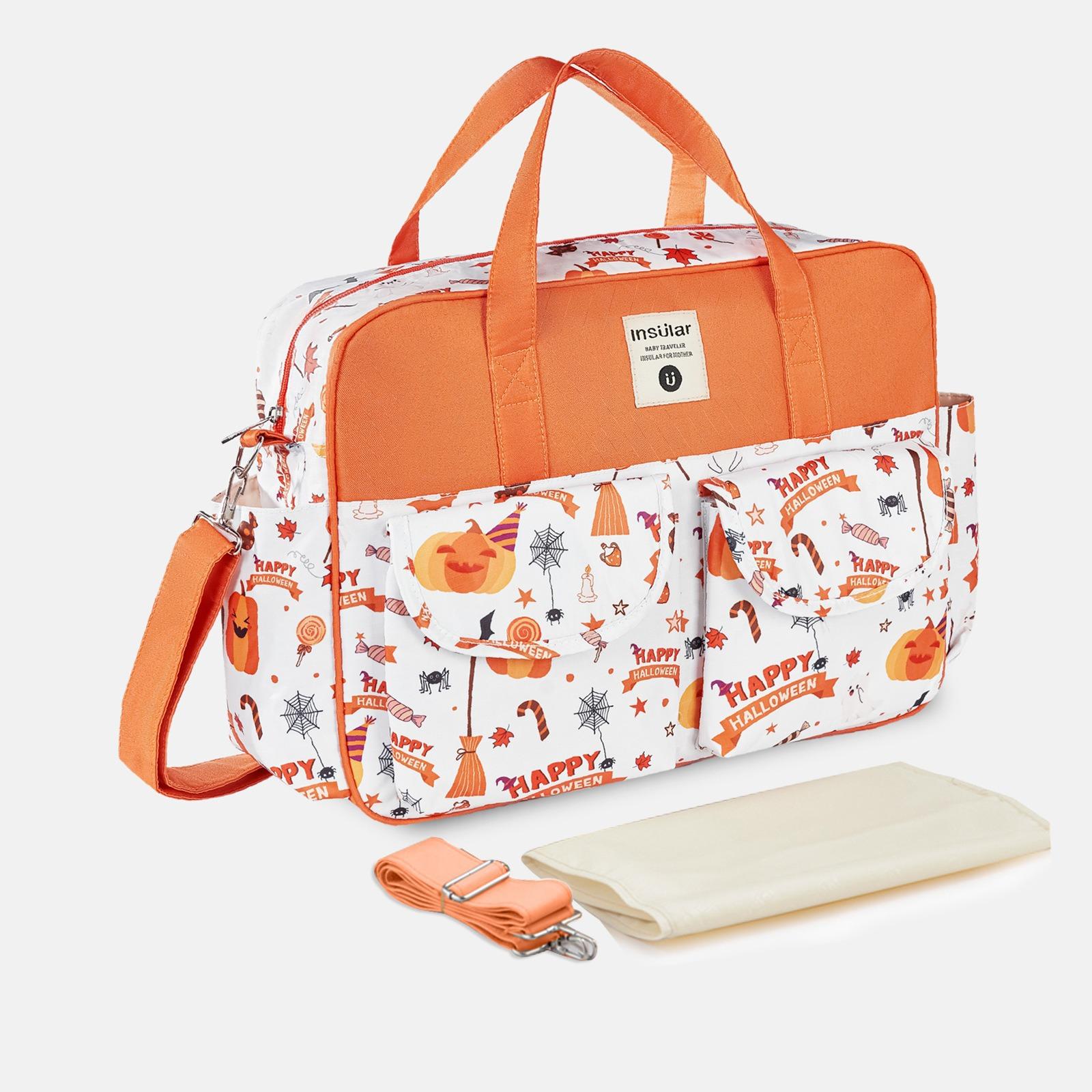 Wickeltasche für Mama und Baby, große Kapazität, Organizer, wasserdicht, weite Öffnung, Reise-Messenger-Umhängetasche, Wickeltasche für Mama und Baby One Size orange