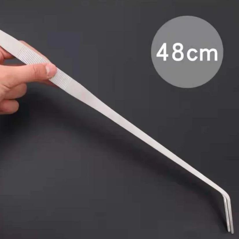 Multifunktionale 48cm lange Zange Edelstahl Rutschfest Ellbogenpinzette Aquarium Clipzange Medizinische Pinzette Zangen Haushaltswaren