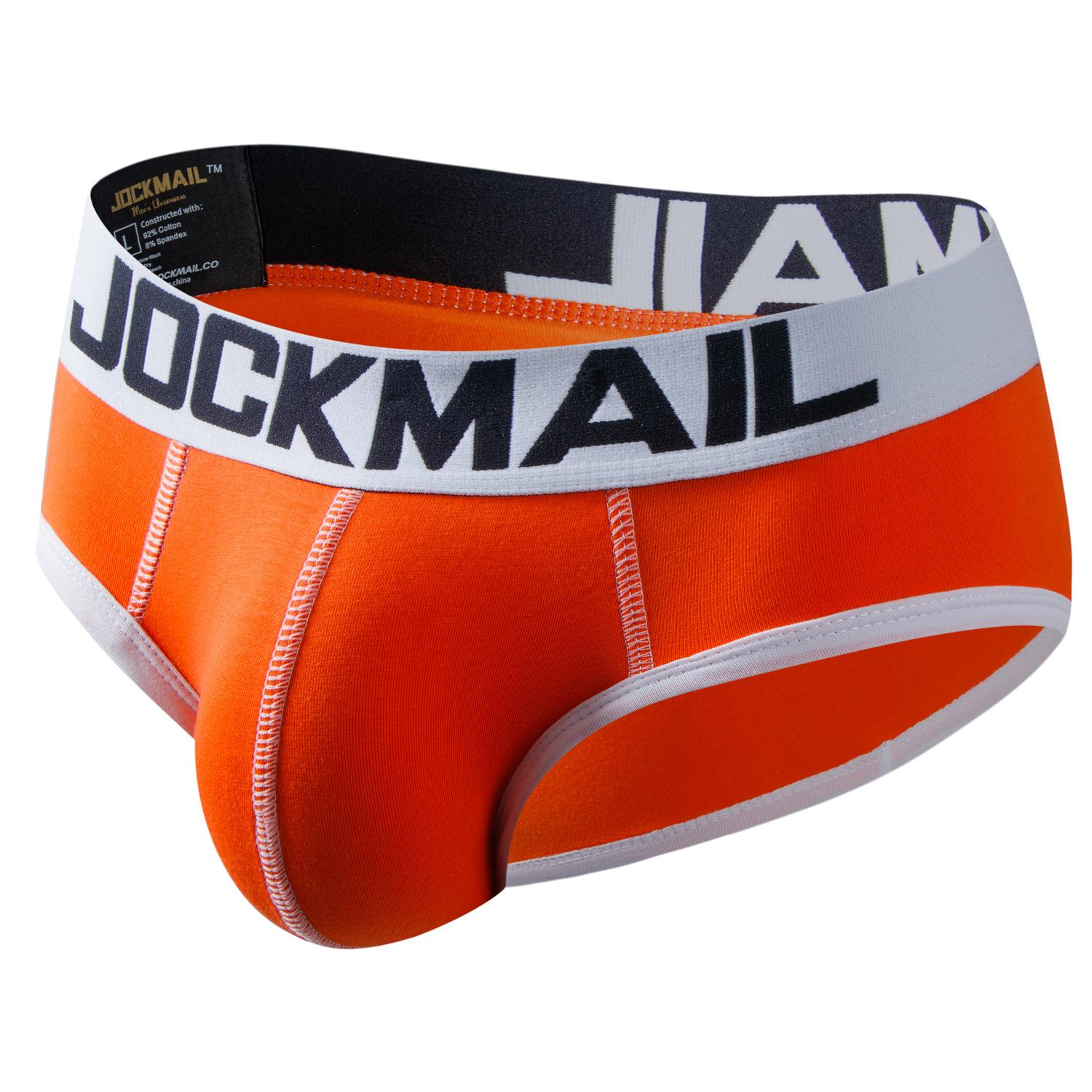 Slips JOCKMAIL Baumwolle Weich Bequem Atmungsaktiv Sport Alltag Casual Herren Unterwäsche 9 Farben Mode Unterhosen XXL orange