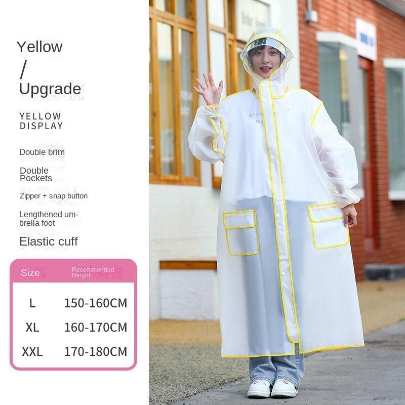 Regenmantel Regenfester Ganzkörper-integrierter verdickter langer Herren- und Damen-Poncho für Erwachsene beim Reiten und Wandern im Elektroauto 2XL gelb