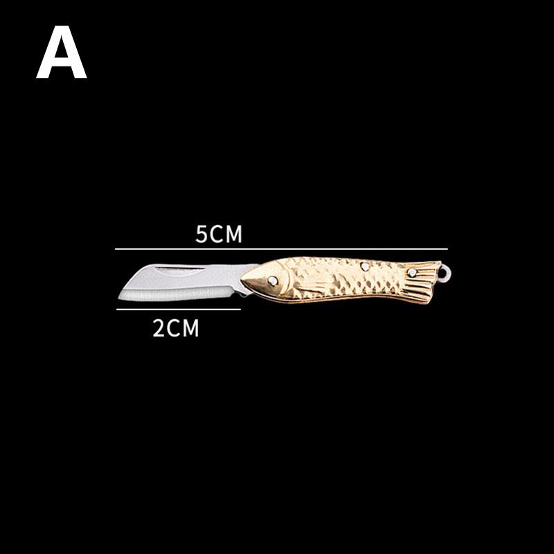 1PC Messing Miniatur Schlüsselanhänger Klappmesser Mini Werkzeug Taschenmesser Edelstahl A