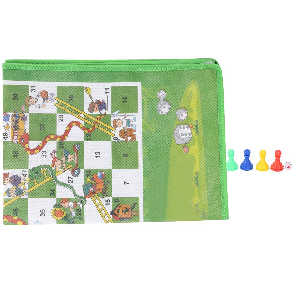 60x45cm Waschbar Falten Vliesstoffe Teppich Boden Matte Schlange Leiter Schach Kinder Spiel