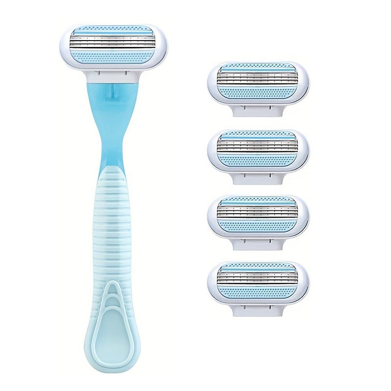 1 Griff + 4 Klingen Damen-Rasierklingen für Gesicht/Beine/Achselhöhle/Bikini Schönheits-Haarentfernung Rasur Kompatibel Venus Shaver 5PCS