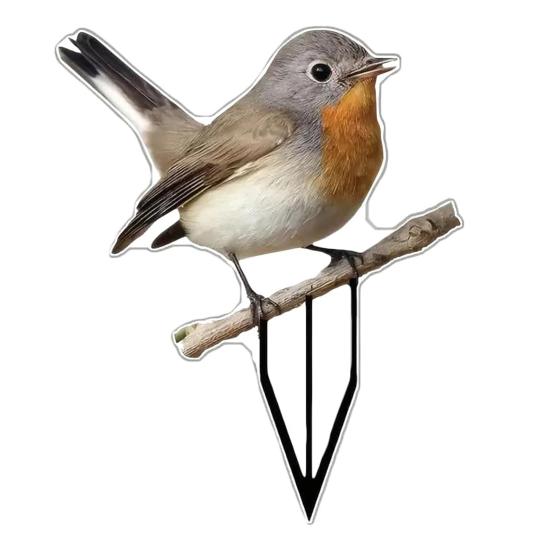 Vogel-Gartendeko-Stab, Acryl, 2D, flache Vogeldekoration, Hofkunst, wetterfester Vogelstab für Rasenflächen und Terrassen im Freien A