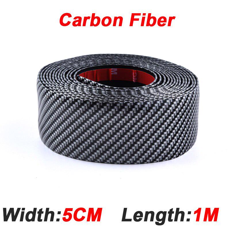 1M Carbon Faser Gummi Styling Auto Aufkleber Tür Sill Schutz Waren ZubehörCarbon Tür Sill für Auto Zubehör 1M*5CM&1PC schwarz