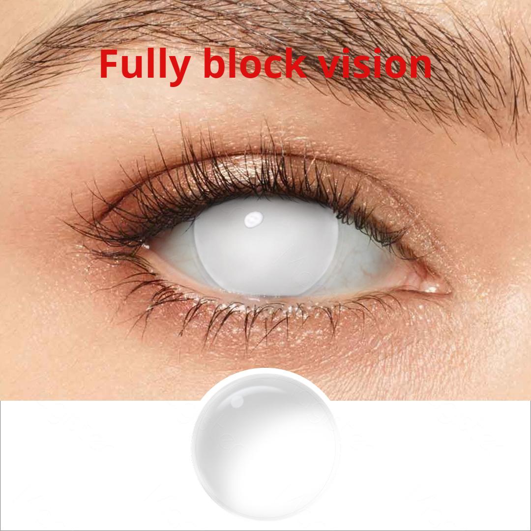 Sharingan Eye Halloween Kontaktlinsen 1 Paar jährliche rote Cosplay Kontaktlinsen weiße Blindaugenlinsen Augenkontakte für Anime-Zubehör Hyuga Hinata