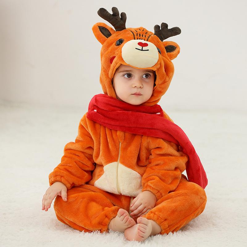Babykleidung Hai Dinosaurier Onesies Tier Kapuzen Winter Baby Pyjamas Kinder Nachtwäsche Baby Pyjamas 70 orange