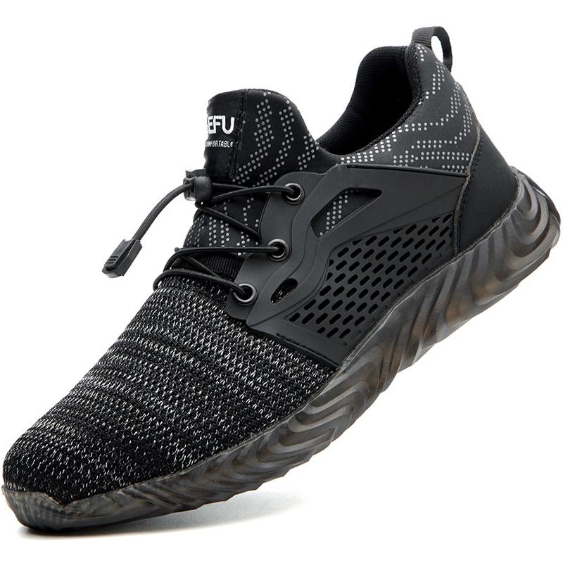 Leichte, atmungsaktive Sicherheitsschuhe für Herren und Damen, Arbeitsschuhe mit Stahlkappe, unzerstörbare Schuhe, pannensichere Arbeits-Sneakers, Übergröße 50 44