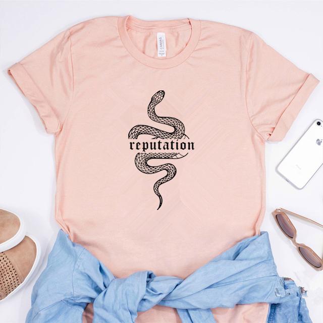 Reputation Snake T-Shirt Look What You Made Me Do Shirt Damen Kleidung Goth T-Shirt Unisex Vintage Shirt Snake Graphic Tees XXXL rosa