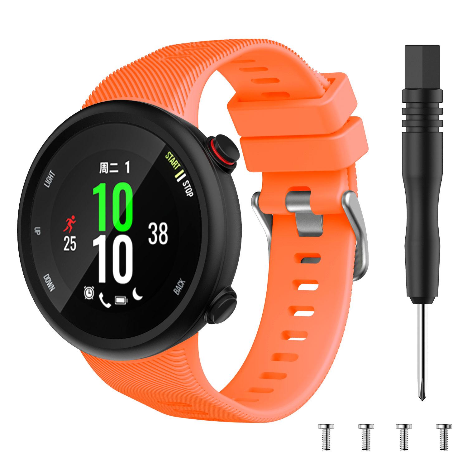 Neues Smart-Armband aus Silikon für Garmin Forerunner 45 45s, Sport-Armband mit Werkzeug für Garmin Swim 2, Armbandzubehör For Forerunner 45s orange