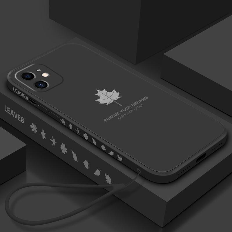 Fall Für iphone 14 13 12 11 Pro Max Fall Weiche Flüssigkeit silikon Ahornblatt Haut schützen Zurück Abdeckung Fall für iphone XS Max XR 6 7 8 Plus iphone 13pro