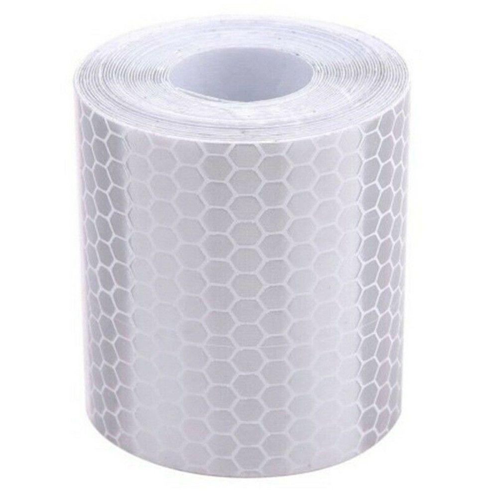 1m * 5cm Reflektierende Aufkleber Sicherheit Reflektor Band für Auto Fahrrad Aufkleber Streifen Rolle Sicherheit Warnung Auto Dekoration 1PC WHITE