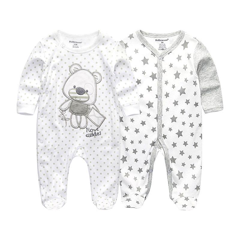 Baby Jungen Kleidung Mädchen Neugeborenen Kleidung Baumwolle Strampler Kleidung 3M braun