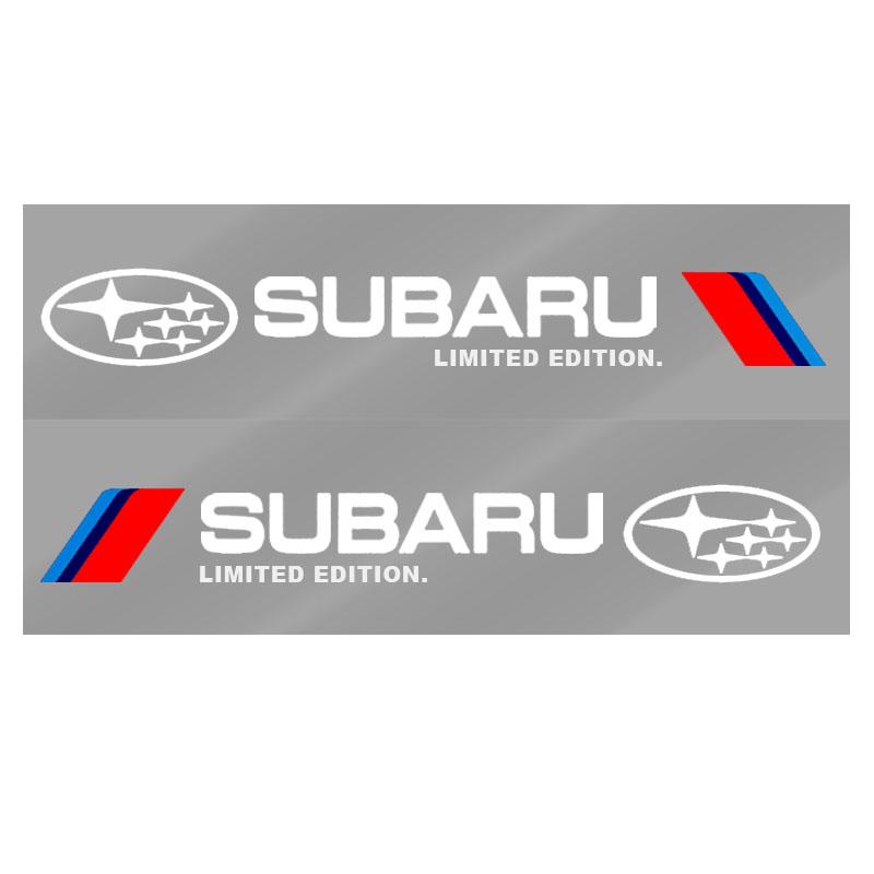 2 Stück Auto Karosserie Dekorationsaufkleber Tür Personalisierte Sportliche Aufkleber Für Subaru Forester XV Outback Ascent Legacy Impreza WRX STI BRZ WRC SUBARU weiß